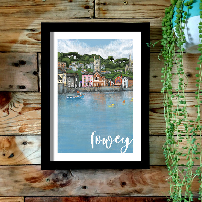 (image for) Fowey town scene Print 2022